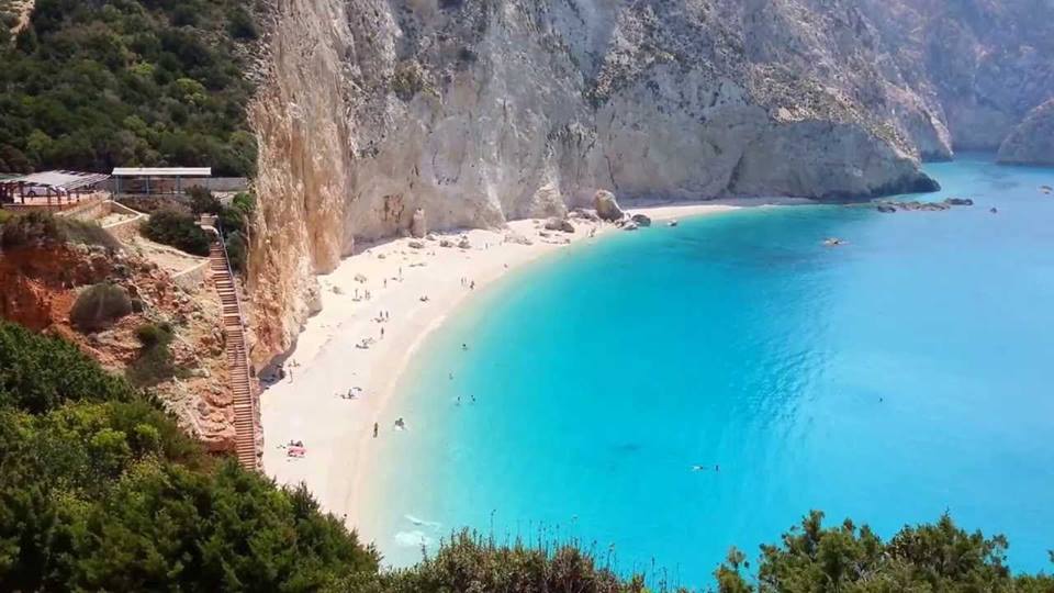 Porto Katsiki stairs - View of the stairs leading to Porto Katsiki beach